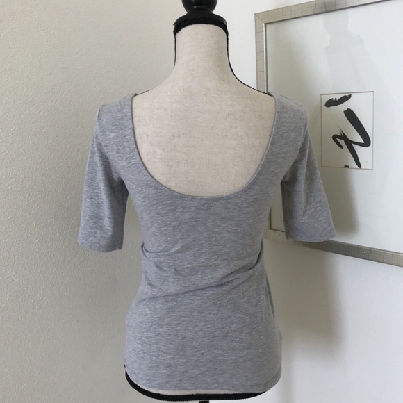 H&M Gray Cities Graphic Tee Text Stockholm Tokyo Berlin Low Back Scoop Small - Picture 3 of 5